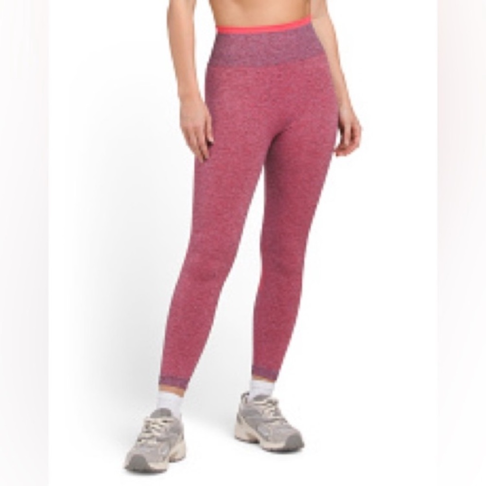 NWT Spanx Seamless Leggings, Size Large, Spacedye Coral Punch, Sculptor Leggings